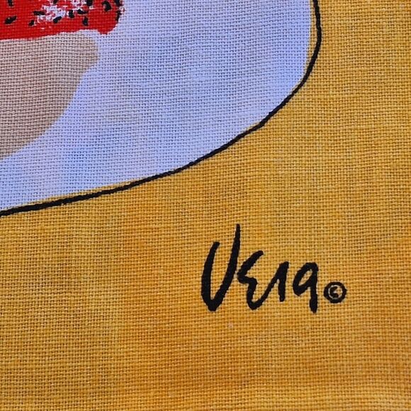 Vera Neumann Walt’s Cafe FOUR Cloth Napkins Table Linens Vintage Kitsch Decor - Picture 3 of 16